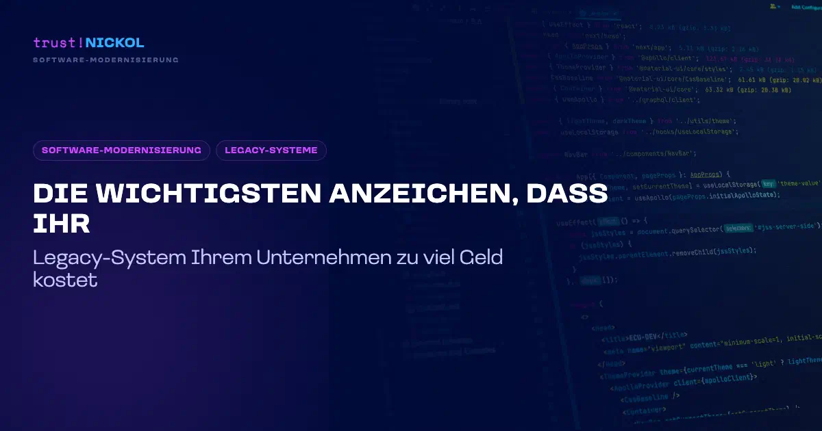 Die wichtigsten Anzeichen, dass Ihr Legacy-System Ihrem Unternehmen zu viel Geld kostet