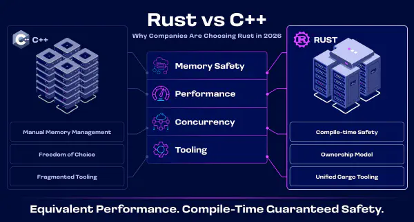 Warum Unternehmen sich 2026 für Rust statt C++ entscheiden