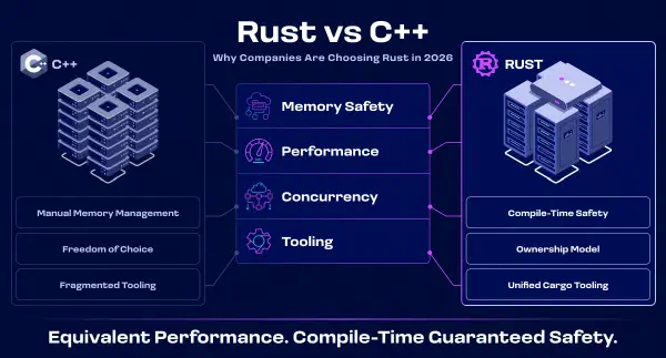 Warum Unternehmen sich 2026 für Rust statt C++ entscheiden