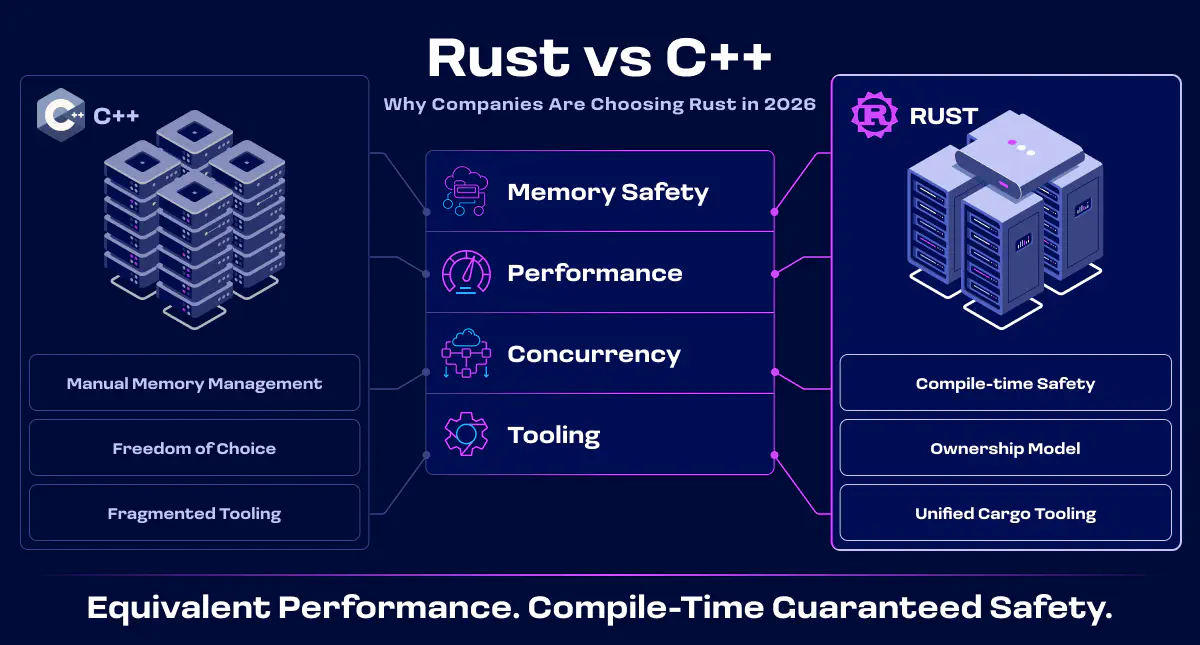 Warum Unternehmen sich 2026 für Rust statt C++ entscheiden