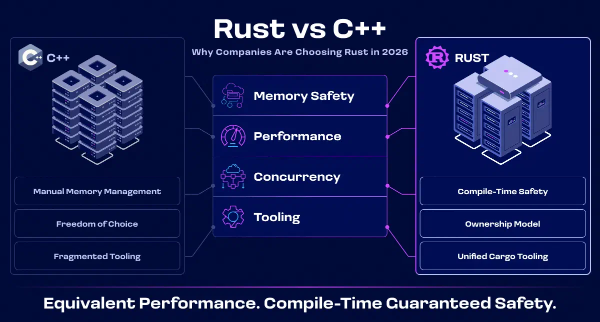 Warum Unternehmen sich 2026 für Rust statt C++ entscheiden